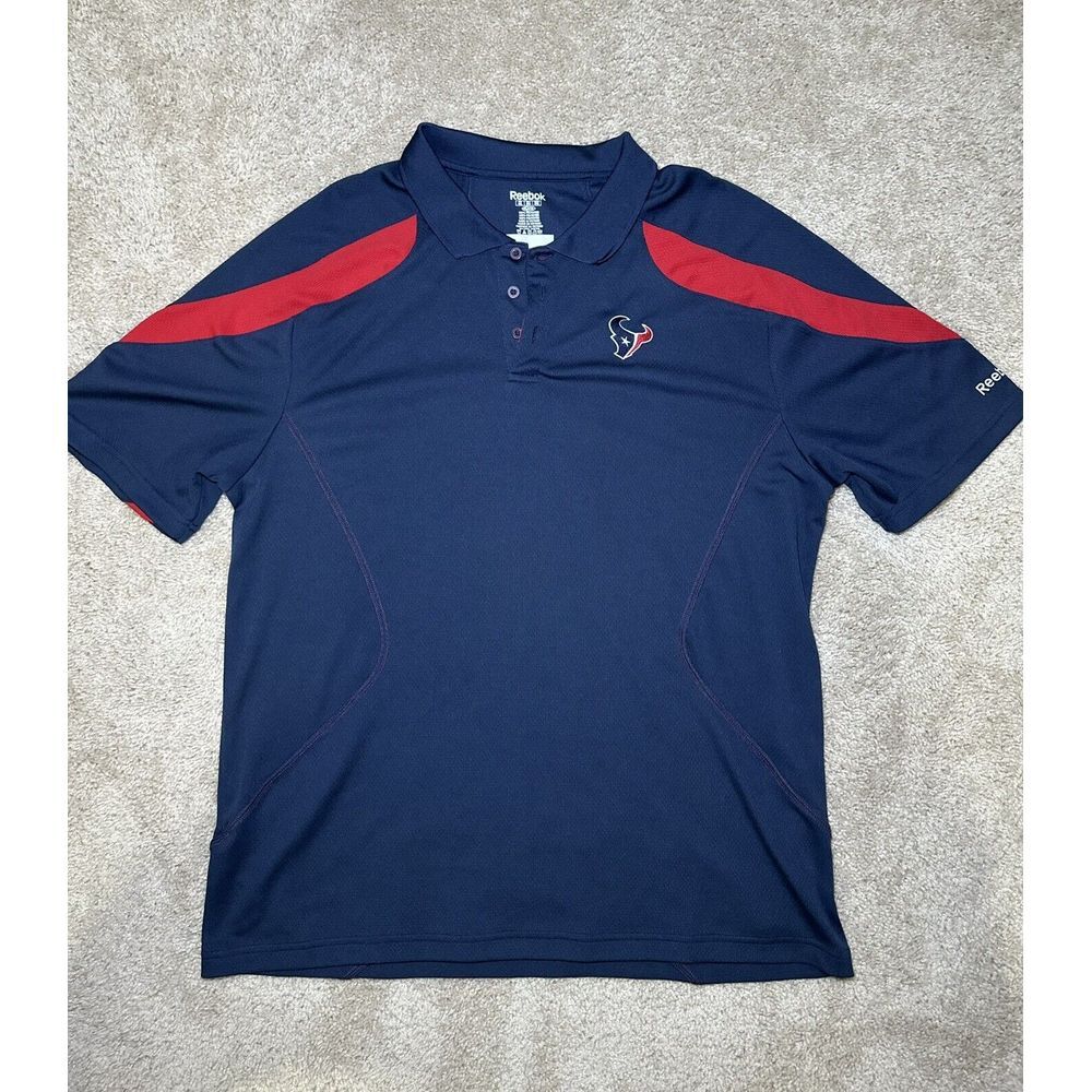 Official NFL Reebok Houston Texans Embroidered AFC South & Logo Polo Size XXL